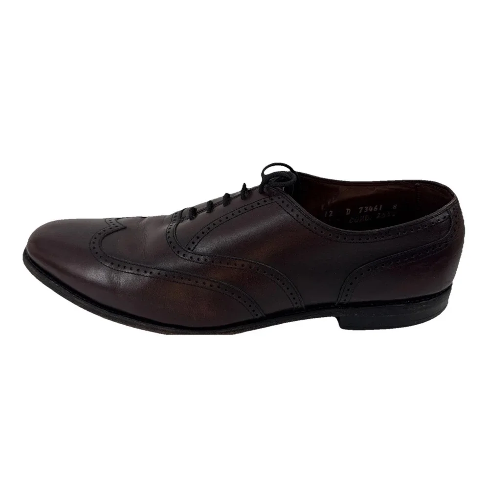 Allen Edmonds Marlowe Dress Shoes Men 12 D Brown Leather Wingtip Oxford USA